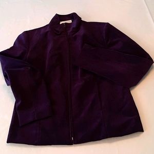 Dressbarn, Eggplant, Zippered Jacket, Size S